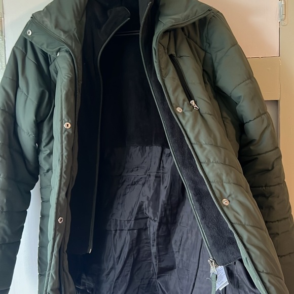 Free Country Puffer Green Dual Zip Partial Fleece Lined Women’s S - Picture 9 of 16